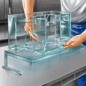 A high-quality, relevant image for an article about: Glass Bevelling Process: Step-by-Step Guide for