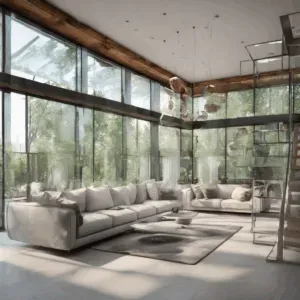 A high-quality, relevant image for an article about: Latest Glass Design Trends for Homes in 2025
