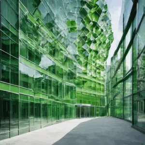 A high-quality, relevant image for an article about: Glass in Green Building Design: A Sustainable S