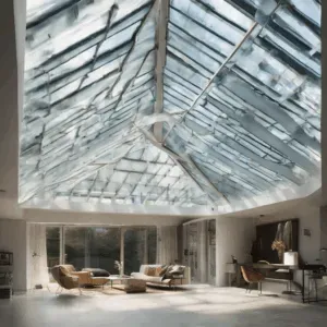 A high-quality, relevant image for an article about: Glass Roofs in Architecture: Pros and Cons Expl