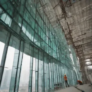 A high-quality, relevant image for an article about: Glass Safety Regulations in Indian Construction