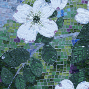 Custom Floral Fantasy Glass Mosaic Art for Elegant Home Décor