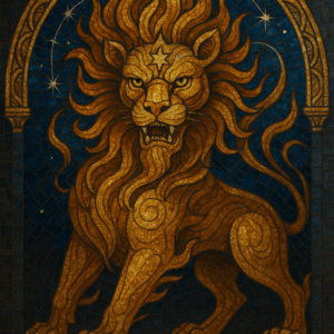 Handcrafted Custom Mythical Lion Mosaic Wall Art
