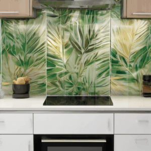 Tropical Paradise Glass Kitchen Backsplash Tile