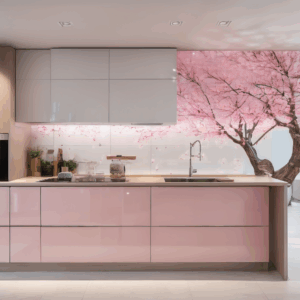 Cherry Blossom Grace Glass Kitchen Backsplash Tile