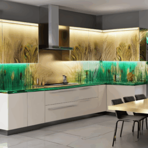 Peacock Royale Glass Kitchen Backsplash Tile