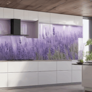 Lavender Fields Glass Kitchen Backsplash Tile