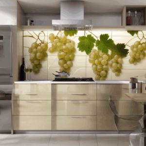 Vineyard Charm Glass Kitchen Backsplash Tile