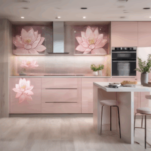 Lotus Zen Glass Kitchen Backsplash Tile