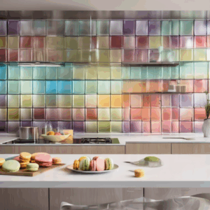 Macaron Delight Glass Kitchen Backsplash Tile