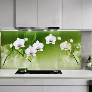 Orchid Elegance Glass Kitchen Backsplash Tile