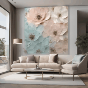 Floral Pastel Elegance Glass Living Room Wall Art