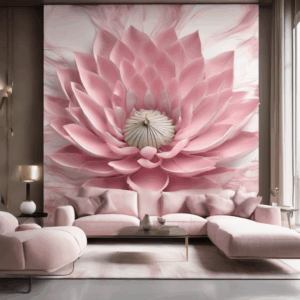 Lotus Blossom Zen Glass Living Room Wall Art