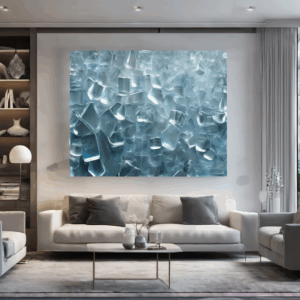 Crystal Ice Cube Splash Glass Living Room Wall Art