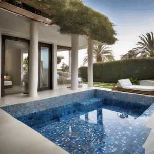 Ocean Wave Energy Outdoor Plunge Pool Glass Mosaic