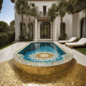 Mandala Bloom Outdoor Plunge Pool Glass Mosaic