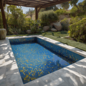Starry Night Inspired Outdoor Plunge Pool Glass Mosaic