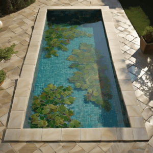 Vineyard Grape Escape Outdoor Plunge Pool Glass Mosaic