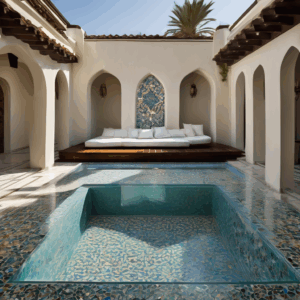 Arabian Mosaic Royalty Outdoor Plunge Pool Glass Mosaic