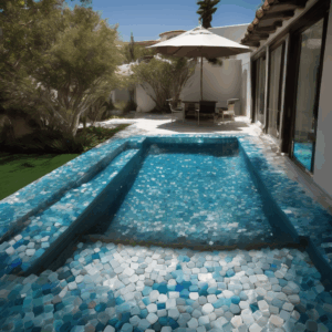 Crystal Ice Splash Outdoor Plunge Pool Glass Mosaic