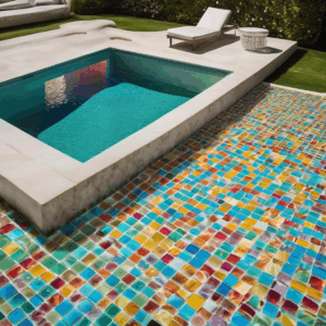 Macaron Candy Delight Outdoor Plunge Pool Glass Mosaic