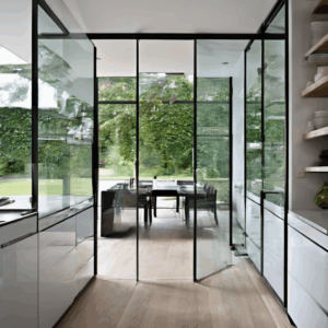 A high-quality, relevant image for an article about: Stunning Glass Ideas for Kitchens, Wardrobes &