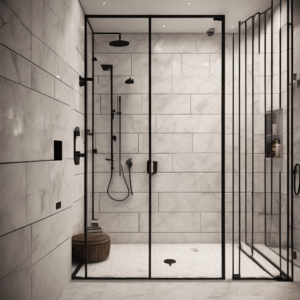 Architect Grid Shower Enclosure Glass - Black Hardware