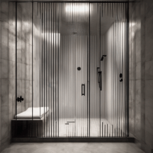 Classic Flute Shower Enclosure Glass - Black Hardware