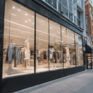 A high-quality, relevant image for an article about: Why Retail Stores Prefer Full-Glass Fronts for