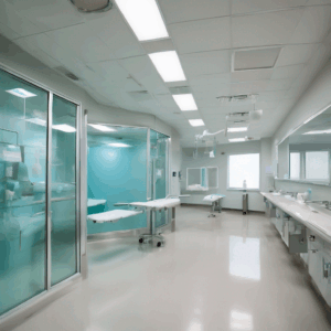 A high-quality, relevant image for an article about: Hygienic Glass Solutions for Medical Facilities