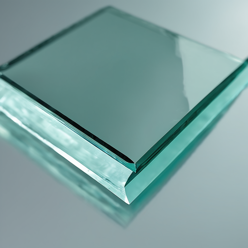 A sheet of 3mm tempered glass showcasing its precise thickness and high-quality finish, ideal for modern design applications.