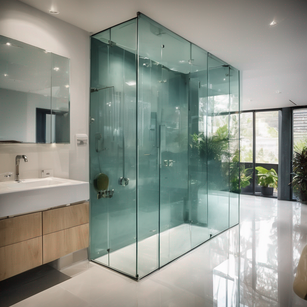 Modern living room with 3mm toughened glass windows showcasing sleek design and durability amidst warm natural lighting.