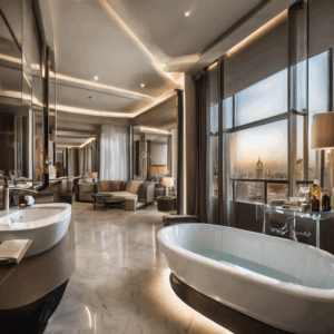 A high-quality, relevant image for an article about: Luxury Glass Solutions for Premium Hotels