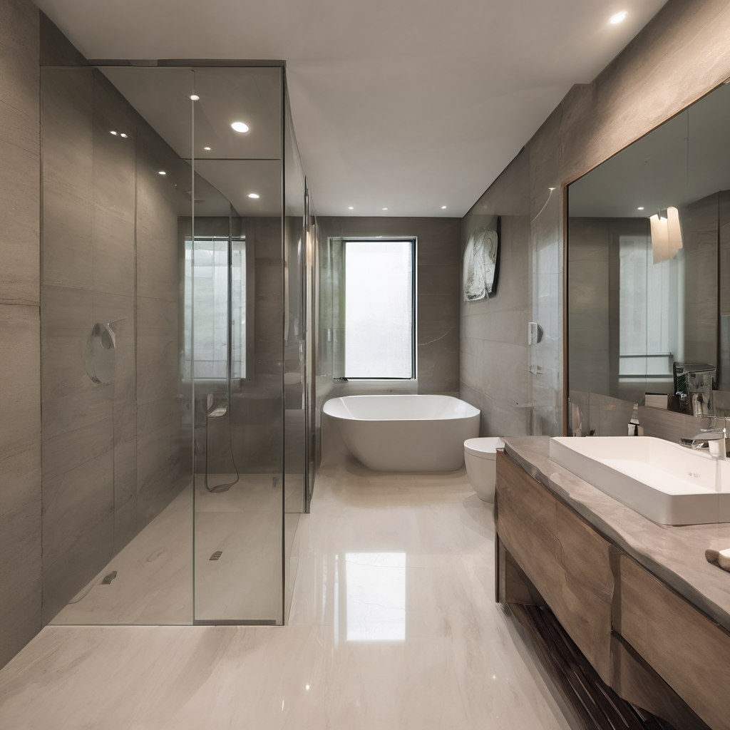 Frosted glass bathroom partition with sleek metal frames in a modern home setting in Bangalore.
