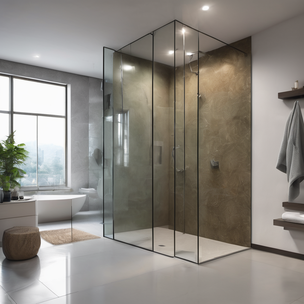 Sleek bathroom partition glass with PVB interlayer for durability, enhancing modern Bangalore home interiors.