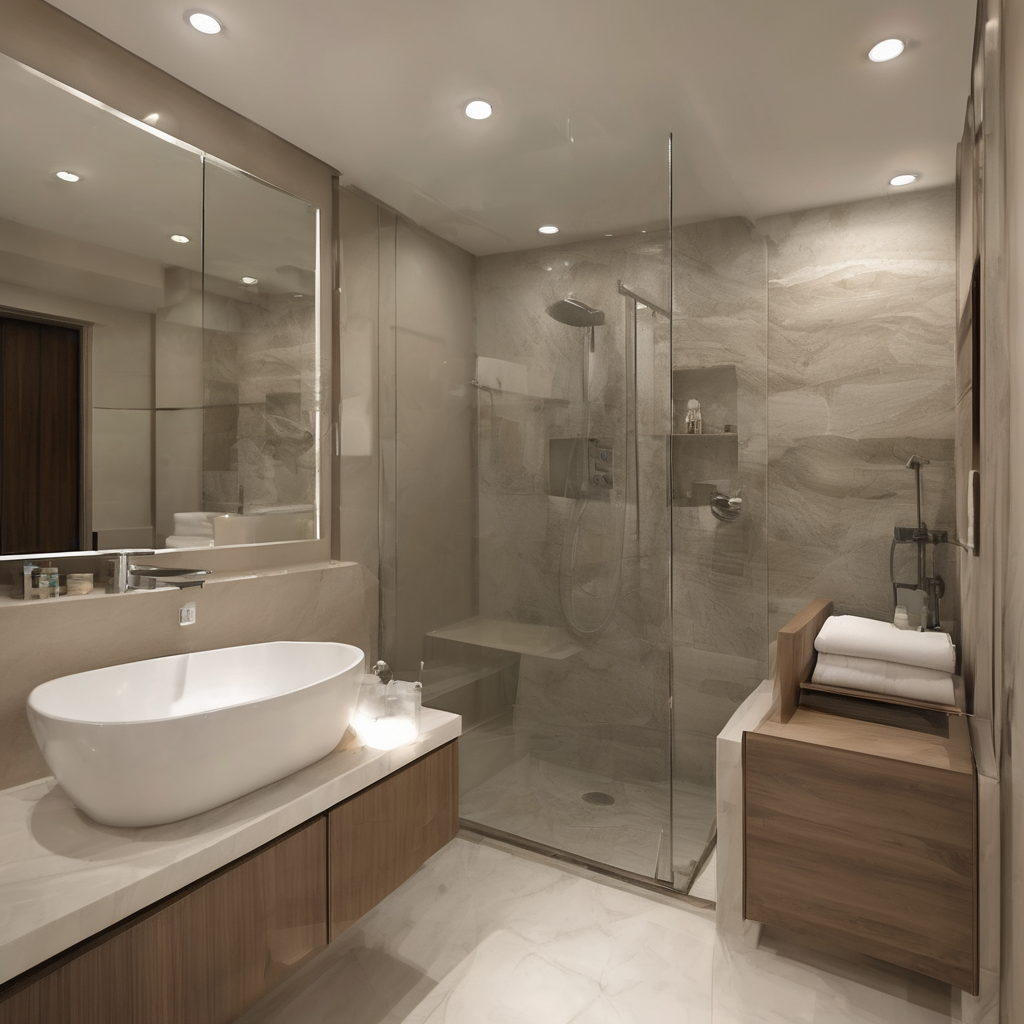 Designer glass solutions for elegant bathrooms and wardrobes in Bangalore, showcasing modern home interior glass designs.