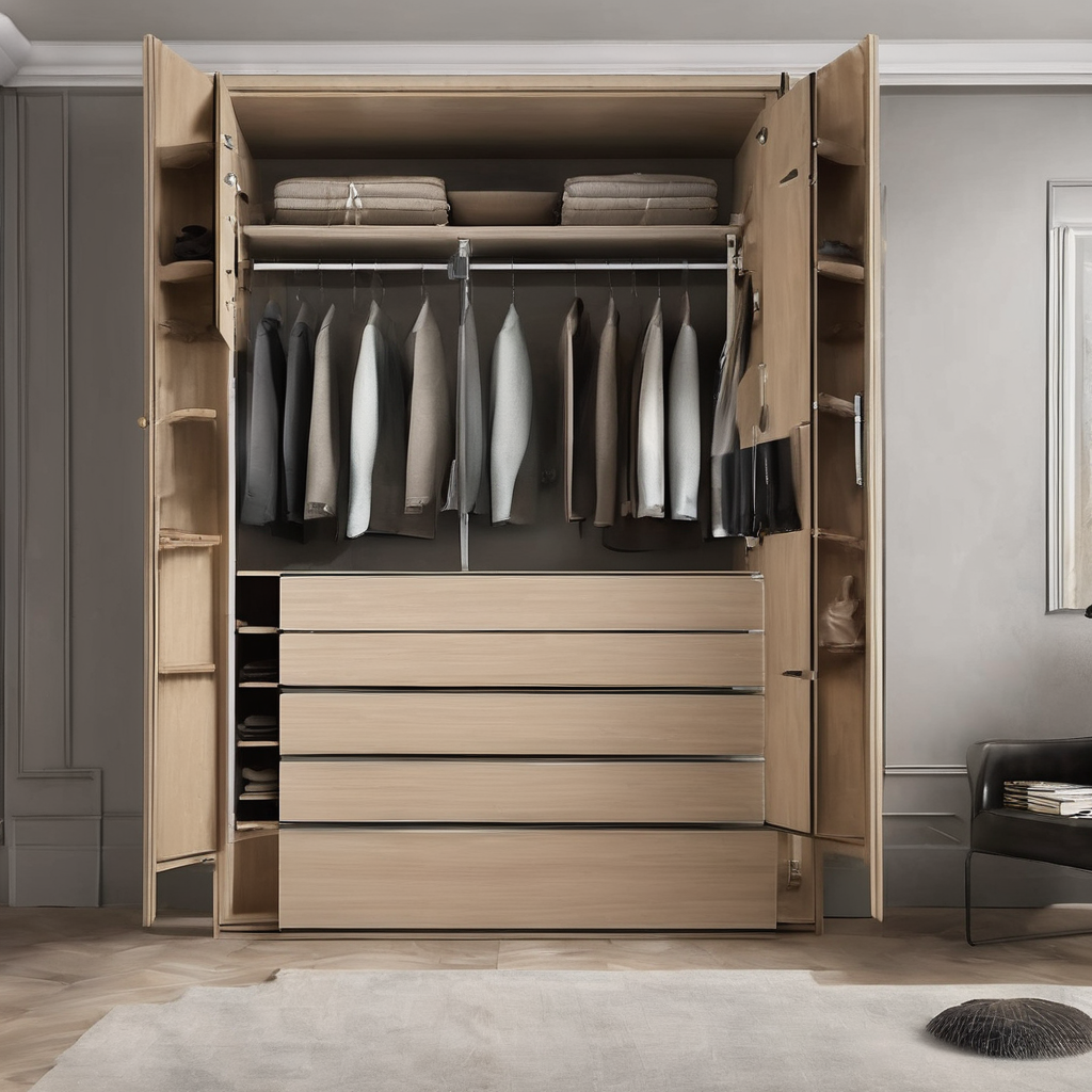 Glass wardrobe with sleek hardware and hinges, showcasing modern design and quality from a supplier in Bangalore.