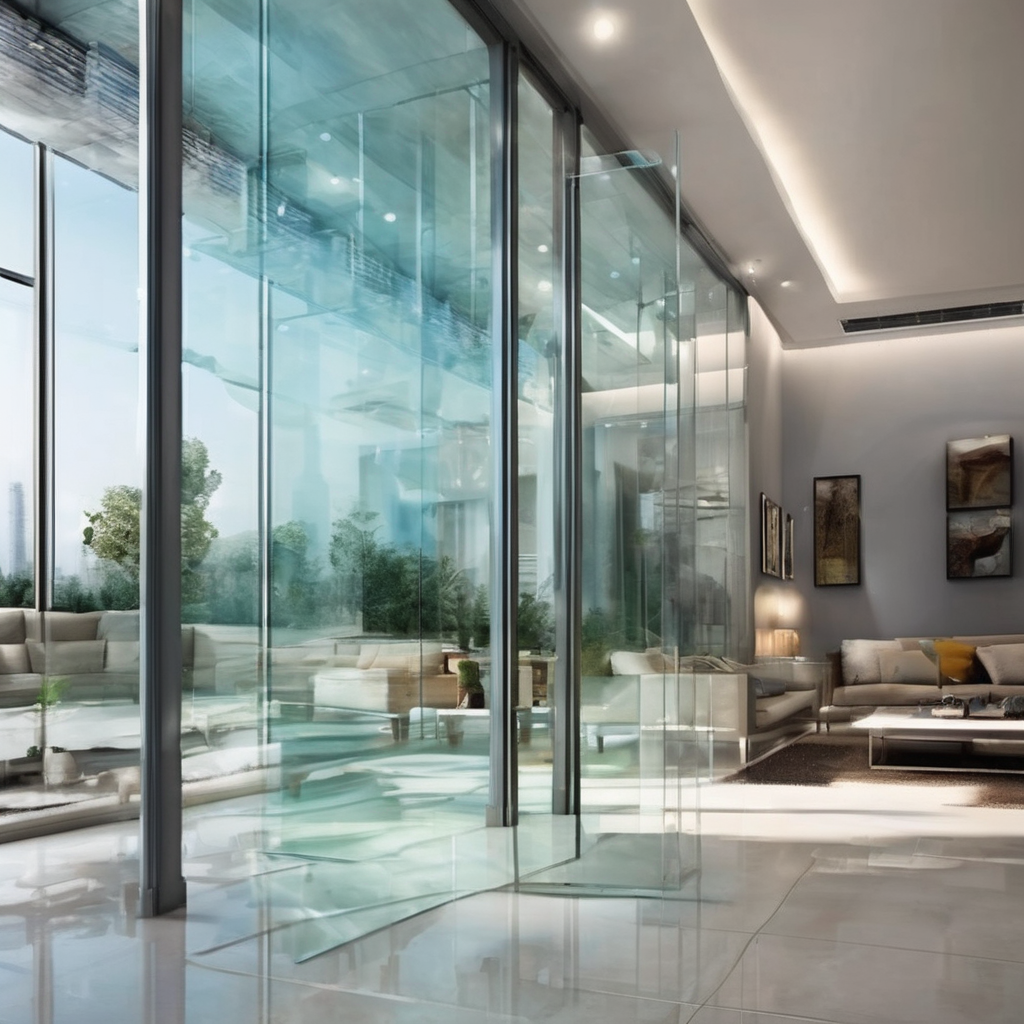 "Modern interior with glass panels in Jaipur, showcasing a stylish and functional design for real estate investment."