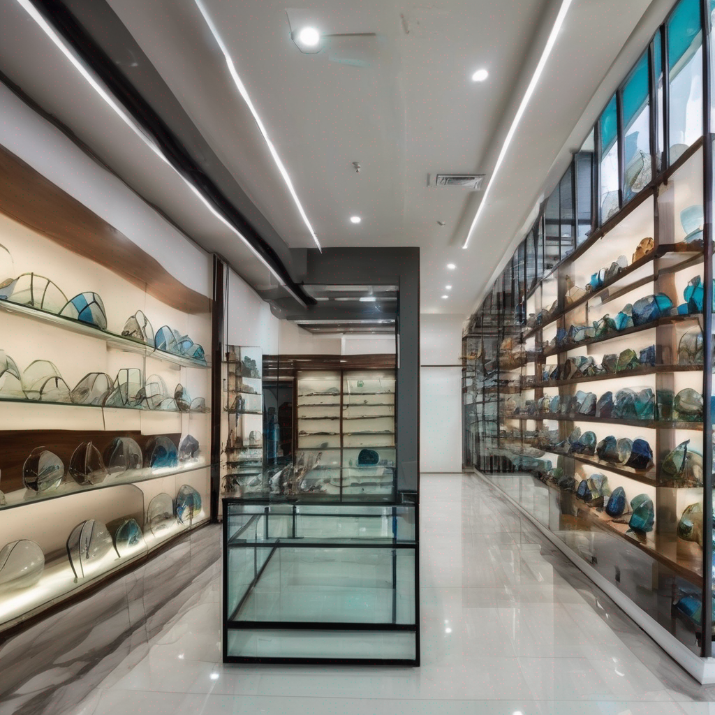 "Modern glass showroom in Pune showcasing sleek designs, highlighting a low investment franchise opportunity."