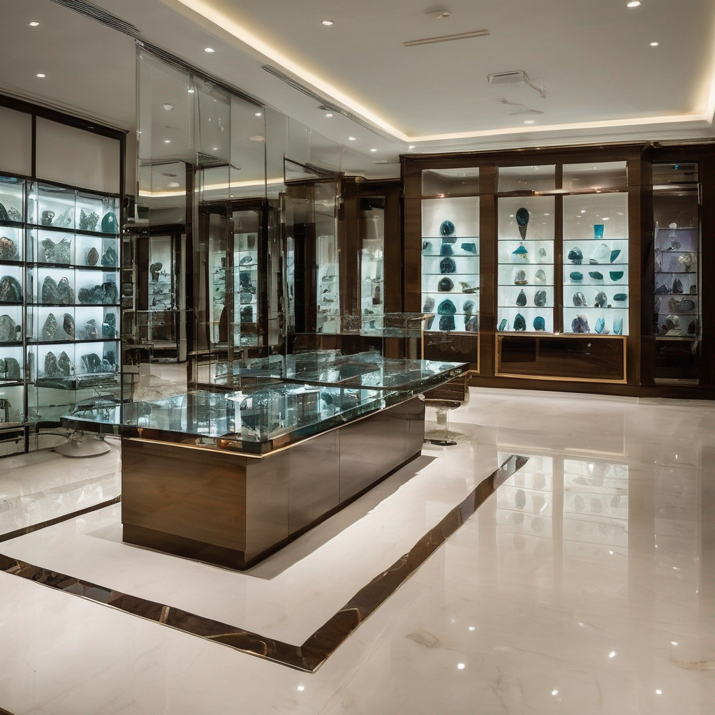 Luxury glass interior showroom with elegant glass designs and lighting, highlighting franchise investment potential in Mumbai