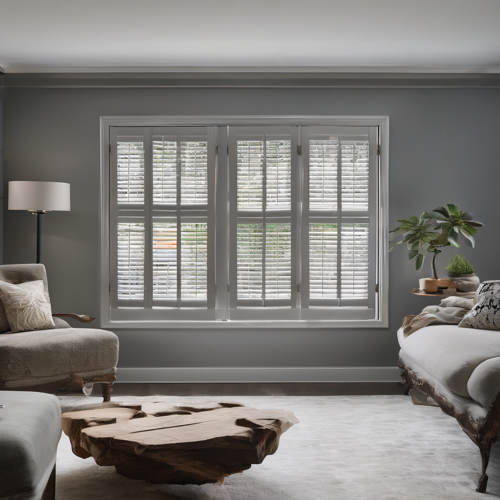 Sleek modern glass windows replacing outdated wooden shutters in a bright, stylish interior space.