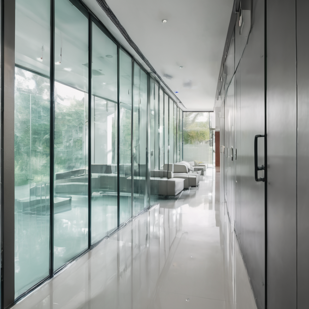 Glass partition with waterproof sealant installed in a modern bathroom in Bangalore for a sleek, durable finish.