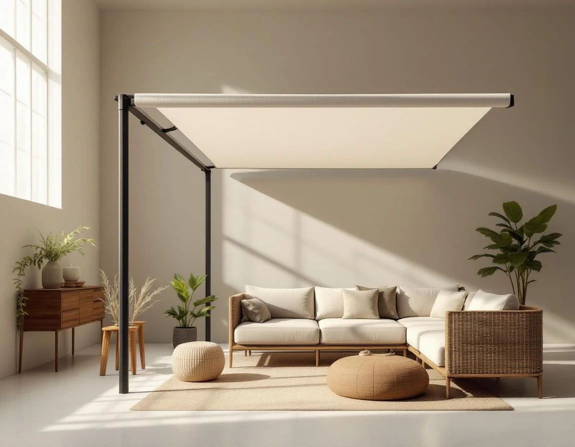 Fabric-Backed Pergola