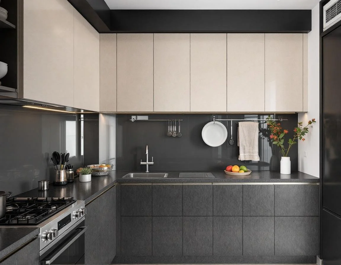 Jayanagar Kitchen with Back-Painted Splashback